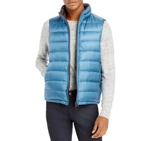 Herno 284218 Men Reversible Down Vest Light Blue/Pewter Brown Size 46 US (56 EU) - Picture 1 of 5