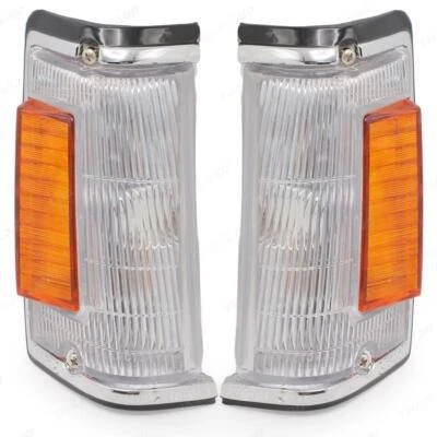 Corner Lights Front Black Chrome Pair Fits Toyota Corolla KE70 TE72 DX '82 - '84 - Image 1 of 4