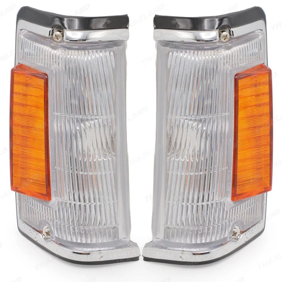 Corner Lights Front Black Chrome Pair Fits Toyota Corolla KE70 TE72 DX '82 - '84 Foto 1 de 4