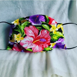 Face mask HAWAIIAN COLORFUL HIBISCUS 🌺 - Picture 1 of 4