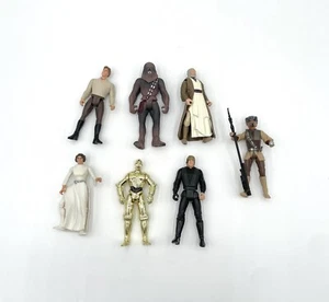 Vtg Kenner Star Wars 7 Action Figures 1995-1996 C-3PO Skywalker Chewbacca Leia - Picture 1 of 5