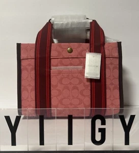 ๐ผ๐ฆ Coach C8635 ๐ผ๐ฆ Spin Signature Jacquard 27 Tote Taffy Satchel Bag ๐ผ GB35 - Picture 1 of 9