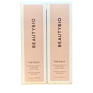 2 x BEAUTYBIO THE DAILY Acid Free Vitamin C Brightening Serum 1 oz each SEALED - Picture 1 of 3
