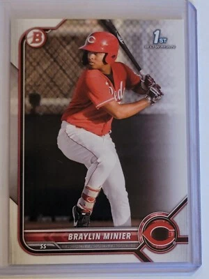 2022 Bowman Paper Prospect #BP-93 Braylin Minier - Cincinnati Reds - Image 1 of 2
