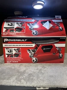 POWERBUILT HEAVY DUTY ROLLING SEAT WITH ORGANIZER 300LBS CAPACITY 26"X13"X14" - Picture 1 of 9