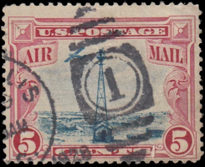 Selo dos EUA #C11 - 1928 5¢ Farol nas Montanhas Rochosas, Feira EzGrade™, LH - Imagem 1 de 3