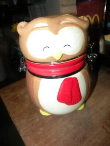 Christmas Winter Owl Canister Swiss Miss Cookie Jar Limited Edition Conagra 8" - Picture 1 of 6