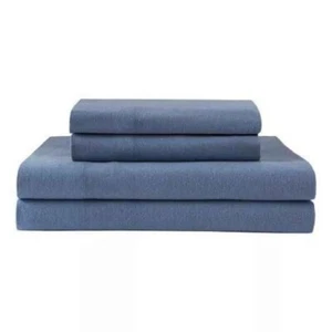 Juego de sábanas Elite Home Winter Nights azul doble de 3 piezas de franela de algodón - Imagen 1 de 6