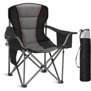 Faltbarer Campingstuhl XXL bis 200kg mit Getränkehaltern gepolstert Outdoor A... - Bild 1 von 2