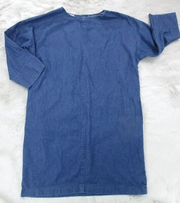 Vestido recto vaquero vintage de mezclilla talla M estilo California manga 3/4 bolsillo EE. UU. Foto 1 de 4