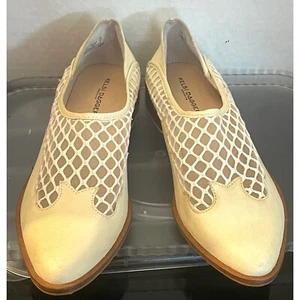 Kelsi Dagger Brooklyn Damen Creme Leder Mesh Halbschuhe Größe 9 Medium - Bild 1 von 11