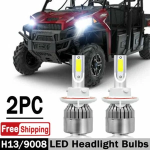 2x H13 9008 COB LED Headlight Lamp Bulbs Fit Polaris Ranger RZR Razor 800 900 XP - Bild 1 von 12