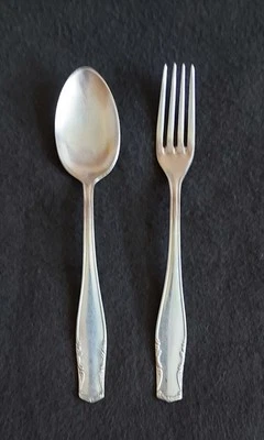 antikes, zeitloses Kinderbesteck Gabel und Löffel (Pasta-Set) - Bild 1 von 4