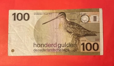 100 GULDEN PAYS BAS 1977 DE NEDERLANDSCHE BANK / HOLANDE - POELSNIP - BÉCASSINE - Photo 1/2