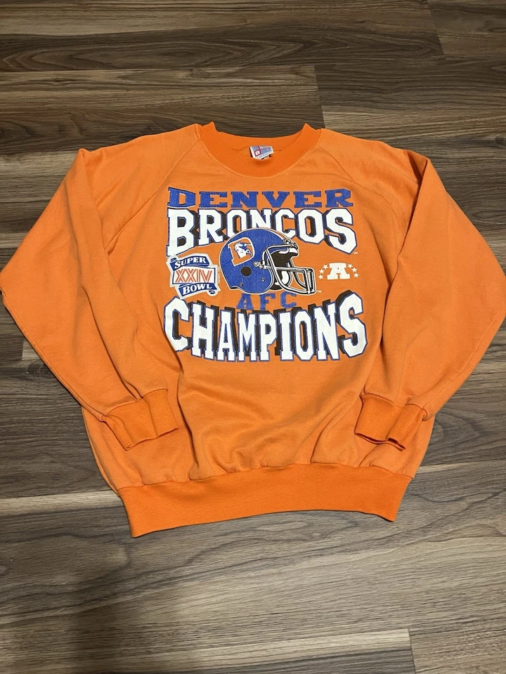Suéter de Colección Denver Broncos Para Hombre Grande 1989 Super Bowl Foto 1 de 4