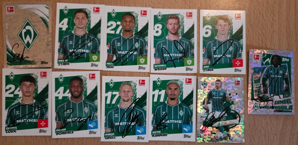 Topps Bundesliga Sticker 25/26 Werder Bremen 11x original signiert - Bild 1 von 1