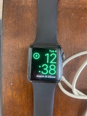 Apple Watch Series 3 38 mm Gray Aluminum Case with Black Aluminium Band... - Image 1 of 4