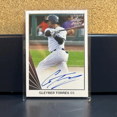 Leaf Ultimate Draft 2018 Gleyber Torres novato autógrafo automático Foto 1 de 2