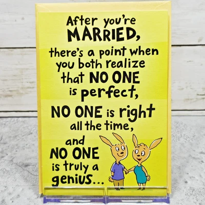 Hallmark Anniversary Greeting Card 5x7 Yellow Pop Out Married Perfect Her Humor - Image 1 of 4