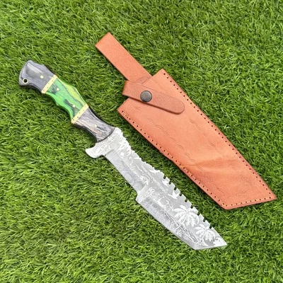 Premium Handmade J2 Steel Hunting Knife – Outdoor Tracker Knife W/Sheath Z-2431 - Image 1 of 4