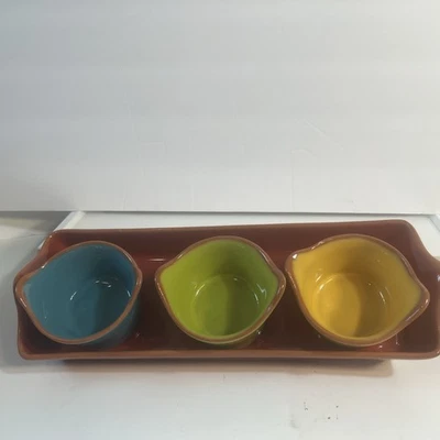 Pier 1 Imports Juego de tres cuencos de salsa/dip Terracots y trey “Sul” Foto 1 de 4