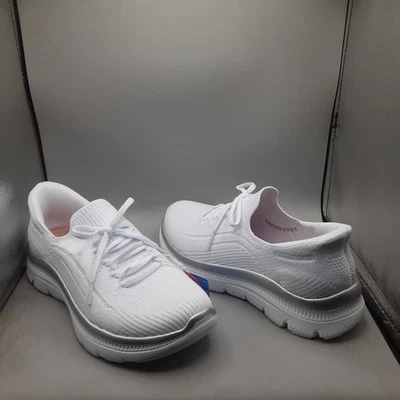 Tênis Feminino Skechers Summits Plus Vibrance Slip-ins 7.5M Branco A39 - Imagem 1 de 4