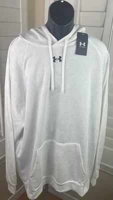 Under Armour UA Rival 抓绒迷彩 AOP 连帽衫 1386596 100 - 男式 3XLT - 全新带标签 60 美元 — 第 1/4 张图片