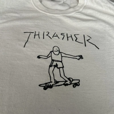 Vintage Thrasher Magazine Shirt Mens Small White Mark Gonzales Gonz Skater Y2K - Image 1 of 3