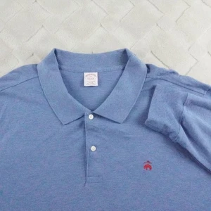 Brooks Brothers Long Sleeve Polo Shirt Mens 3XL Solid Blue Formal Preppy Casual - Picture 1 of 8