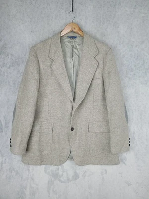 Blazer Pendleton Para Hombres 44R Gris Espiga Lana Tweed Codo Parche Abrigo Deportivo EE. UU. Foto 1 de 4
