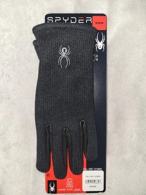 Guantes de palma de cuero Spyder grandes negros talla mediana para hombre nuevos con etiquetas Foto 1 de 2