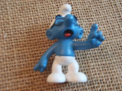 Figura Pitufo PVC Figura Vintage Años 80 Brainy Estatuilla Foto 1 de 4