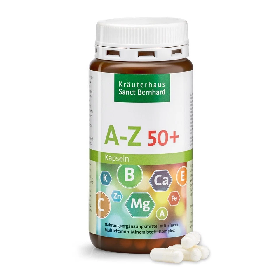 SANCT BERNHARD A-Z-Kapseln 50plus Multivitamin-Mineralstoff-Komplex | 150 Stück | 74,49€/kg