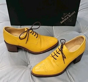 The Office Of Angela Scott Miss Button Marigold Loafers Womens Shoes 37.5 7.5 - Picture 1 of 22