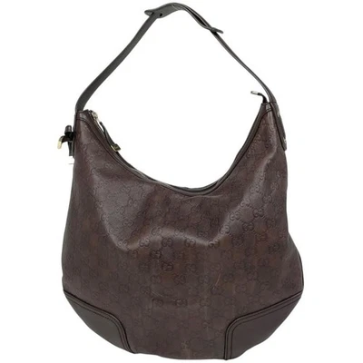 Auténtico Bolso de Hombro Gucci Shima Cuero Texturizado Marrón De Colección Foto 1 de 4