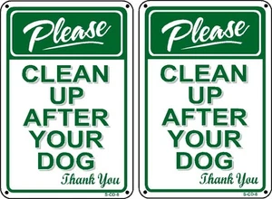 (2 Pack) PLEASE PICK UP AFTER YOUR DOG - No Dog Poop Sign - Picture 1 of 2