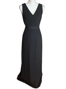 Banana Republic 100 % Seide blau V-Ausschnitt Maxikleid Größe 0 (Schaufensterpuppe ist eine 6) - Bild 1 von 11