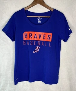 Nike Dri-Fit T-Shirt Atlanta Braves Womens Sz M The Nike Tee Athletic Cut MLB - Picture 1 of 11