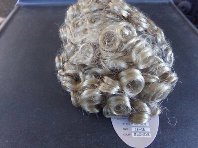 Peluca muñeca Playhouse talla 14/15 rubia pelo corto con rizos. Tapa completa NOS Foto 1 de 2