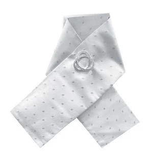 Equetech Deluxe Ready Tied Riding Stock - White Metallic Diamonds - Dressage NEW - Picture 1 of 3