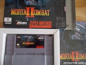 MORTAL KOMBAT 2 - Nintendo SNES Game, box, instructions, cartridge