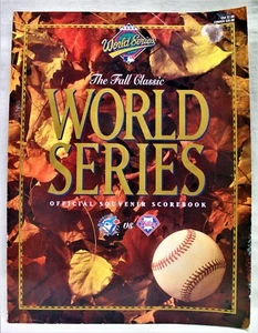MLB BASEBALL 1993 WORLD SERIES OFFICIAL SOUVENIR SCORE BOOK BROCHURE GUIDE - Picture 1 of 6
