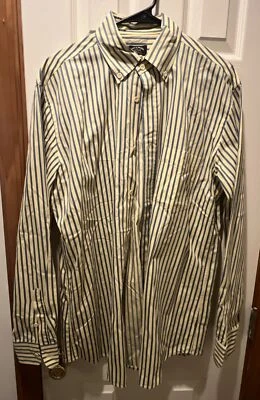 Paul and Shark 游艇衬衫长袖黄色条纹意大利制造,尺寸 L — 第 1/4 张图片