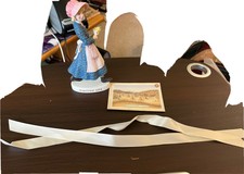 American Girl 1854 Kirsten Figurine, Trading Card and Molly’s Cream Hair Ribbons