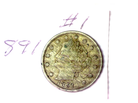 1891 LIBERTY V NICKEL LOT # 1 Cover