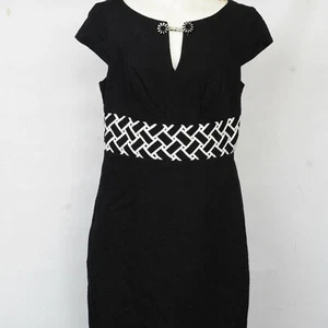 Vestido Vaina Formal Jax Negro Floral Jaccard Tejido Cintura Cóctel Para Mujer 6 Gorra - Imagen 1 de 4