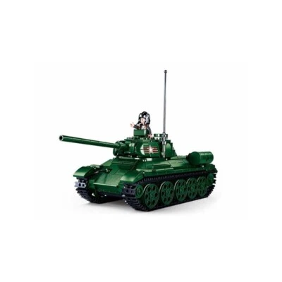 Military Bricks Blocks Russian T34 Medium Tank Green - Image 1 of 4