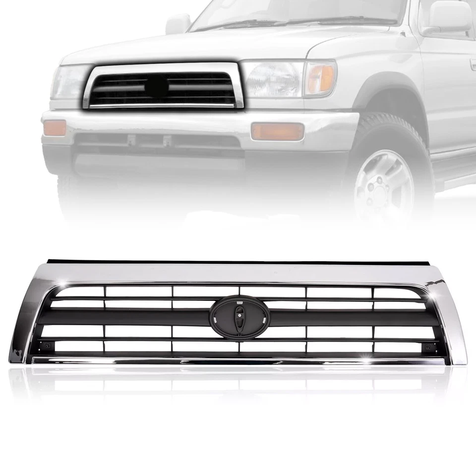 Grille Assembly For 1996-1998 Toyota 4Runner Chrome Shell With Emblem Base Foto 1 de 4