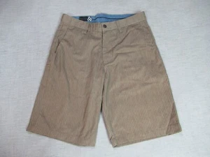 Volcom Shorts Mens Size 32 Brown Striped Chino Utility Pocket Skater Surfer Punk - Picture 1 of 12