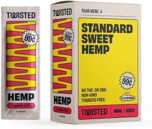 Twisted Hemp 4 Leaf per Pack 15 Count Box 60 Rolling Papers (Sweet) - Picture 1 of 5